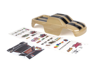 Summitlink Custom Body Compatible For 1/10 Scale Rc Car Or Truck (Truck Not Included) (Sand Color Racing Stripes)