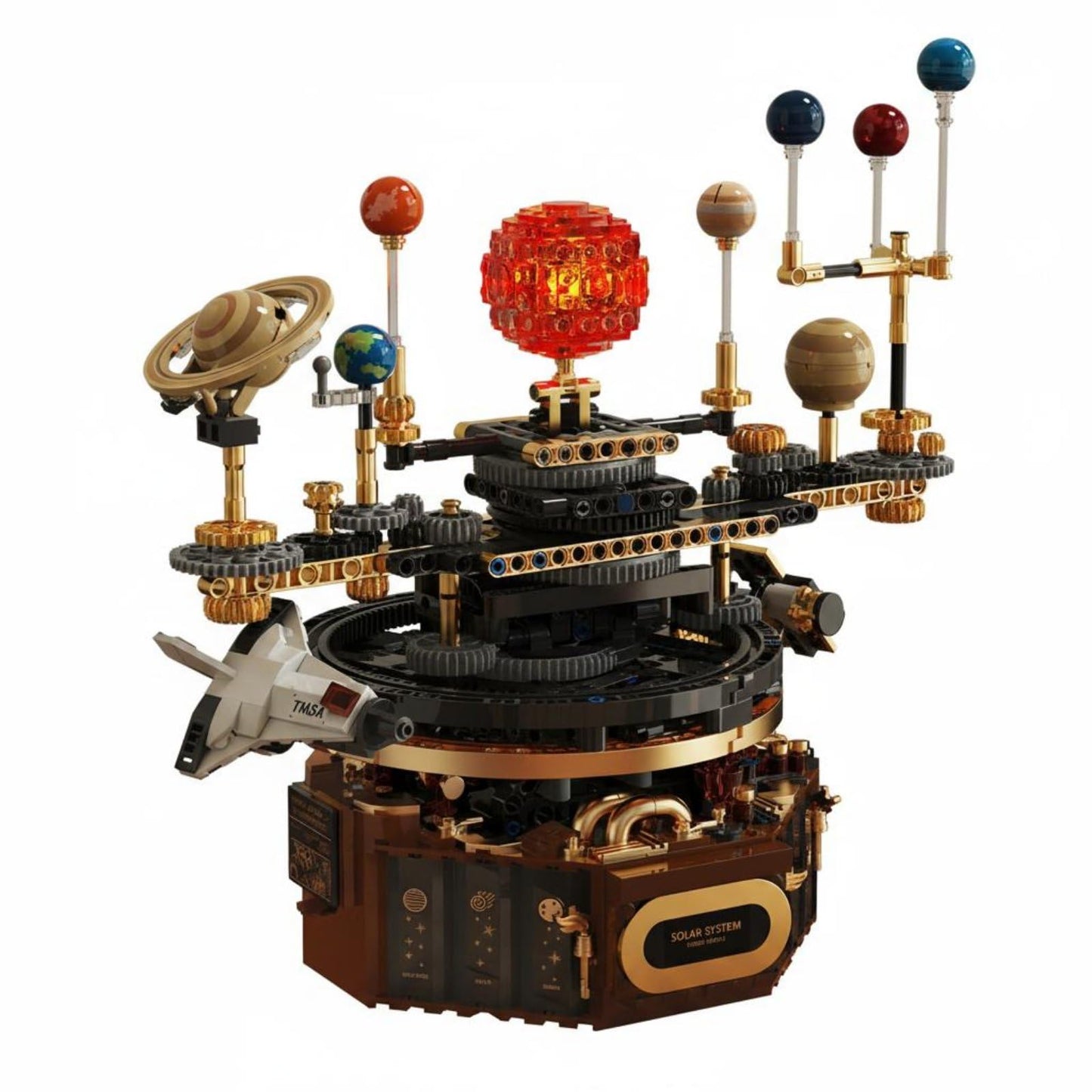 Myaddiction Electric Electronic Building Blocks Motorized Rotation Space Station Building Set Educational Space Station Block Se