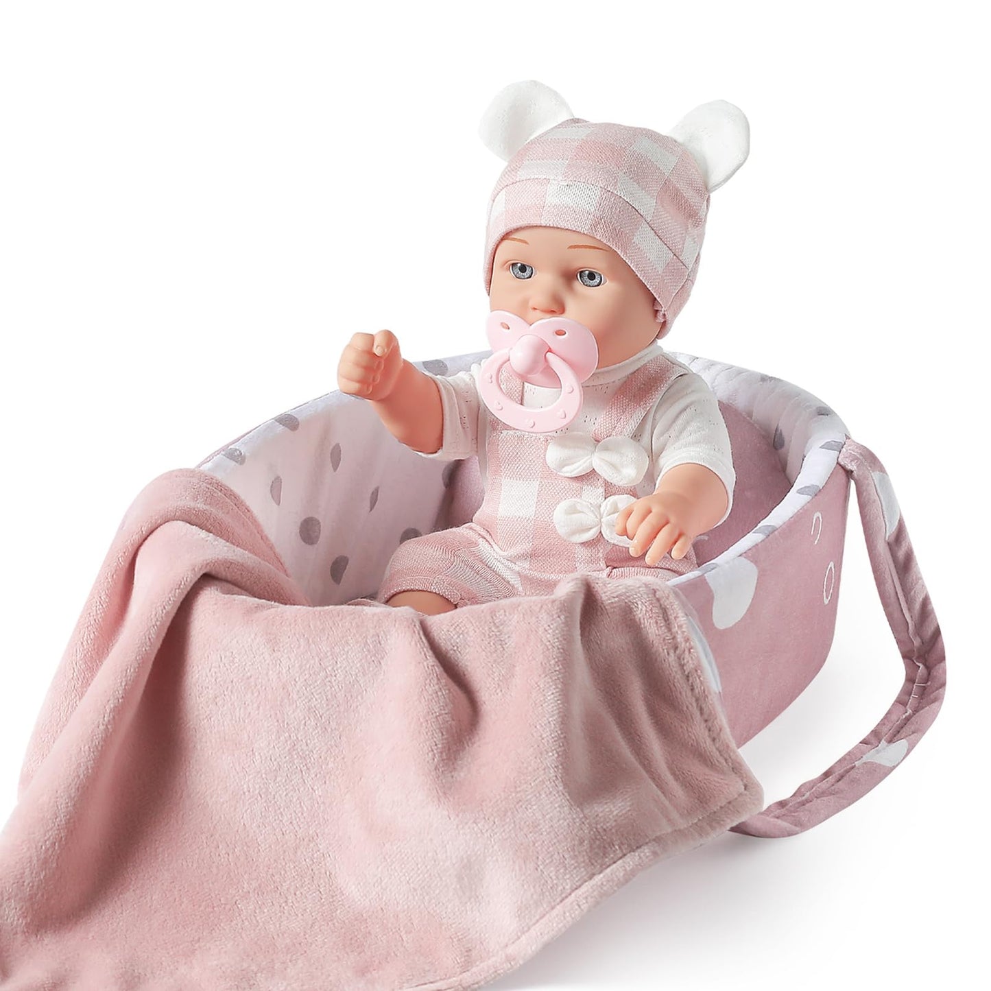 eDollable 12-Inch Baby Doll Toy Set with Accessories, Pink, Model 8817-2, Perfect for Toddler Girls Age 3+