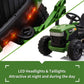 Tobbi Kids Electric Ride On Toy Tractor, 12V Battery-Powered 4 Wheels Ride On Car With Trailer, 35W Dual Motors/3-Gear-Shift/Led Lights/Usb Audio Functions For Toddlers 3-6 Years-Dark Green