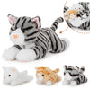 Muiteiur 15.7 Inch Cat Stuffed Animal with Babies  1 Mom & 3 Baby Kittens with Portable Zipper Storage Pouch  Cuddly Stuffed Animal Toys for Kids  Girls  Boys