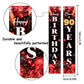 Happy 90Th Birthday Porch Sign Door Banner Decor Red And Black - Glitter Cheers To 90 Years Old Birthday Party Theme Decorations