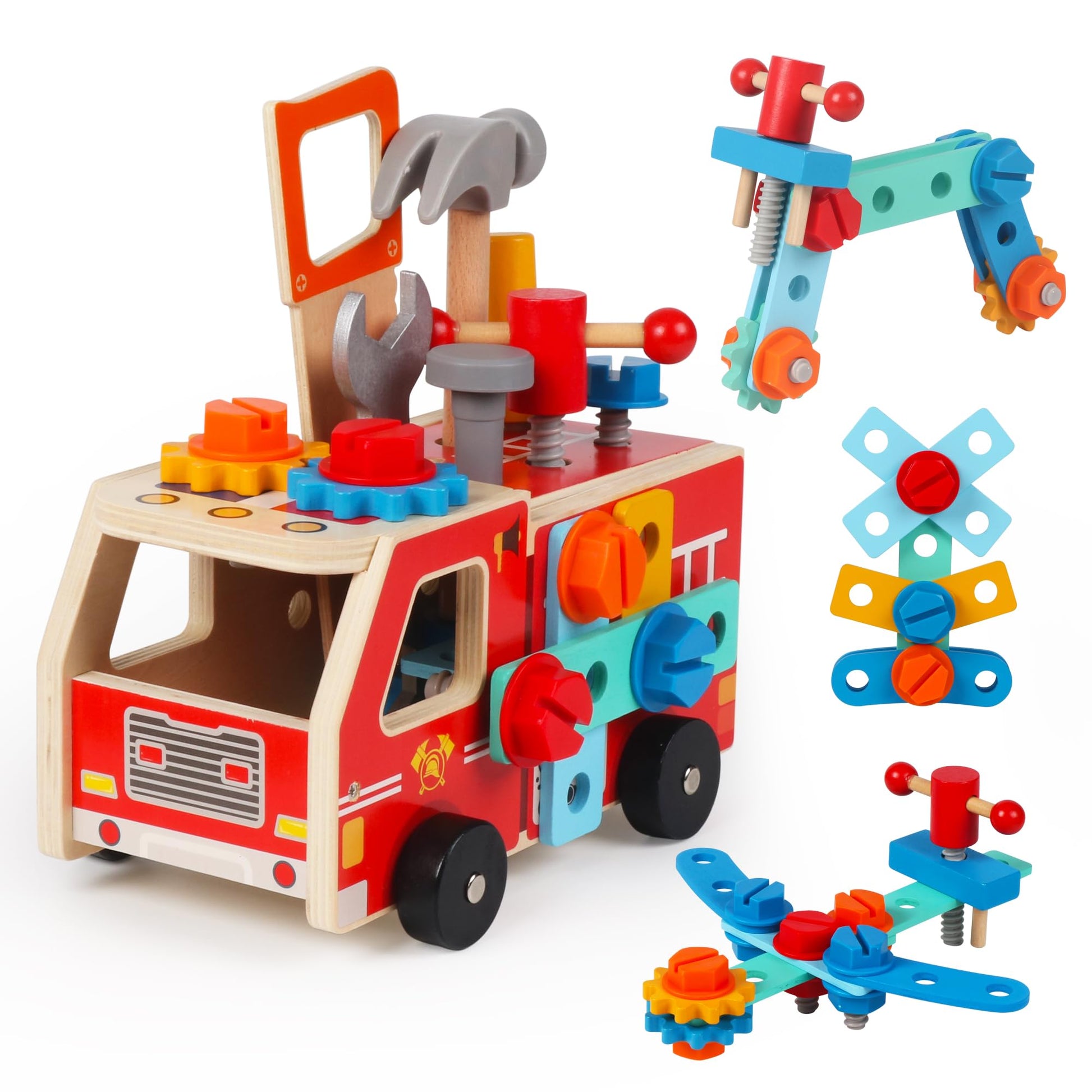 Toddler Tool Kit - 33 PCS Montessori Toddlers Tool Box, Kids Pretend Play Tools Set Age 2-4, STEM Educational Toys for Age 3, Wo