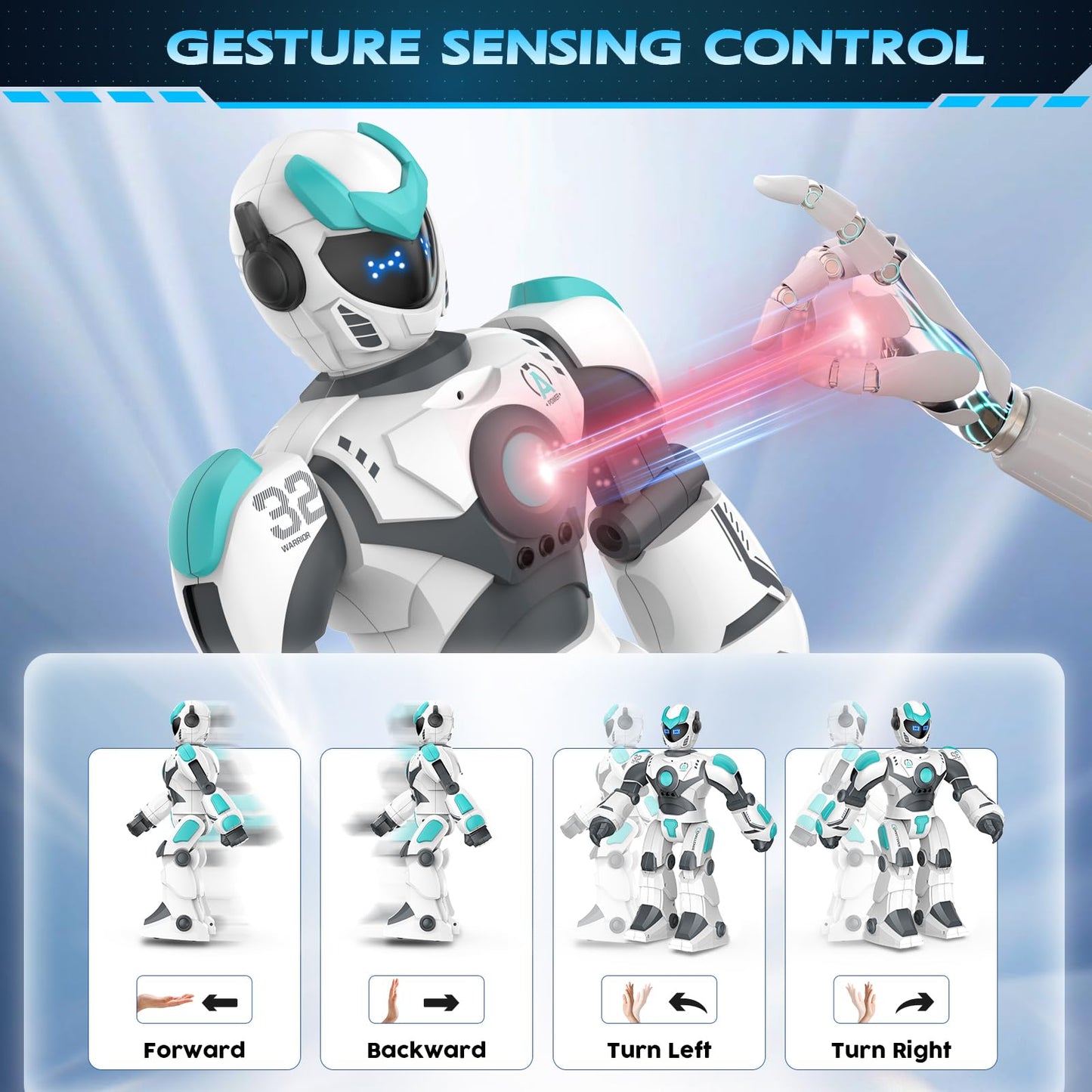 VATOS Remote Control Robot for Kids Extra Large, 15.4'' Programmable RC Robot Toy with Sing Dance, Gesture Sensing & Voice Contr