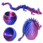 3D Printed Dragon Eggs with Dragon Inside - Fun Fidget Figurine Toys  Easter Basket Stuffers Surprise Mystery Crystal Printing Dragon Egg mature-themed Home Office Desk Decor Toy Gifts (Laser Purple)