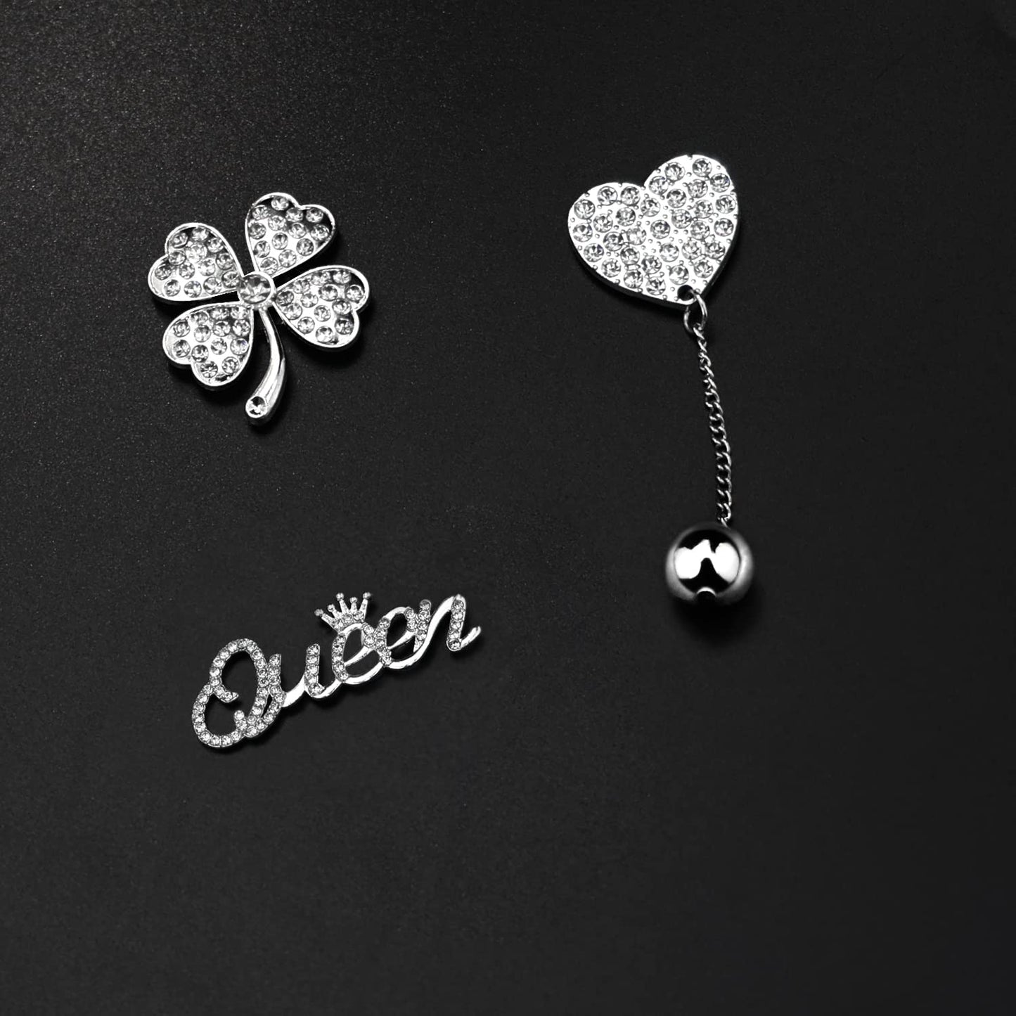 Rhinestone Bling Decoration Charms, Diamond Trend Designer Luxury Cute Jewelry Shoe Accessories For Women Girl Gifts(Silver)