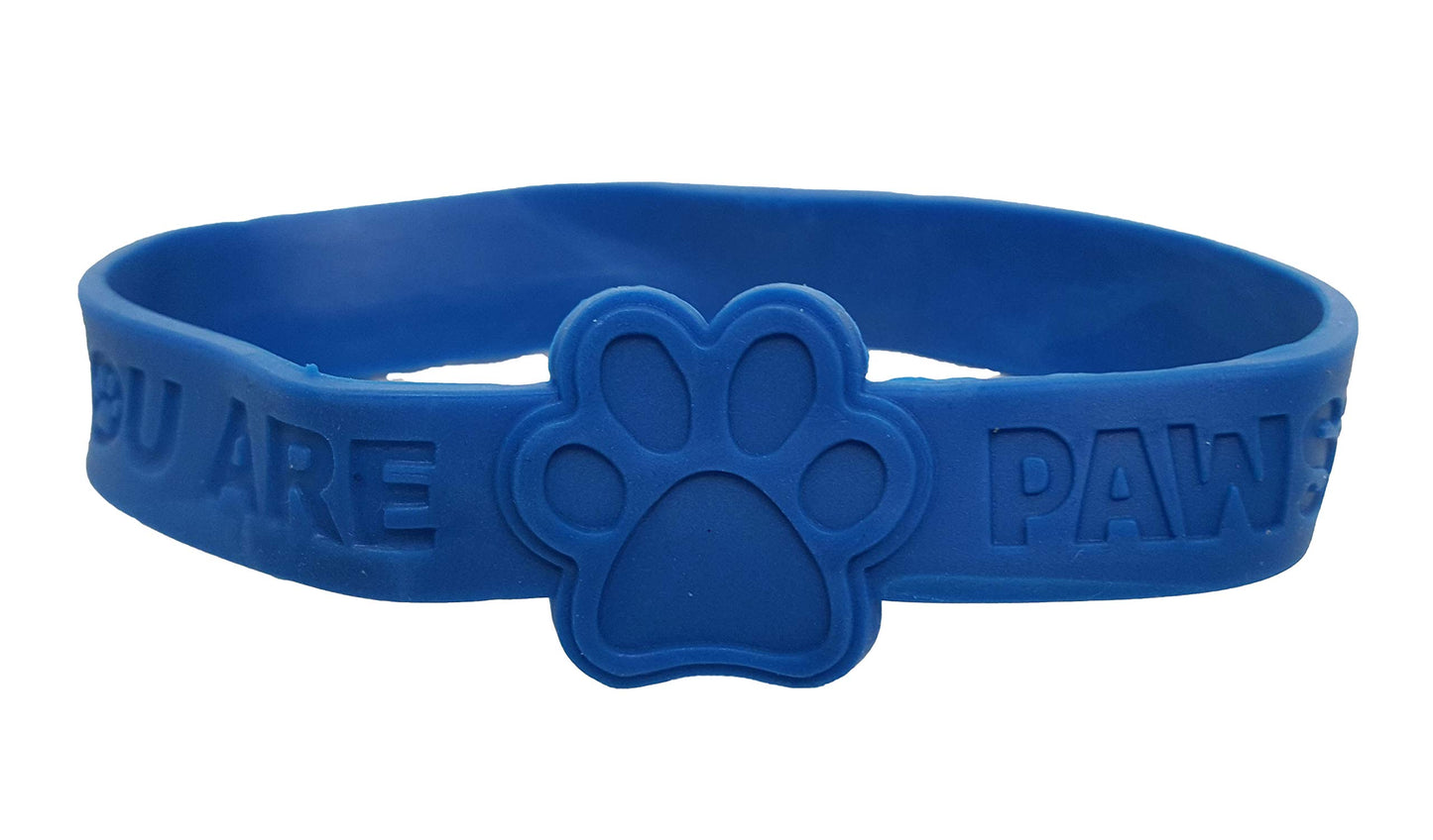 Dondor Paw Print Rubber Bracelets, You are Pawsome Rubber Bracelet Party Favors (YOU ARE PAWSOME - 24 Pack)