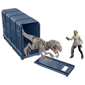 Jurassic World Hfg63 Cage And Fury Dinosaur Set (9.5 Cm) With 1 Exclusive Soyona Figure, 1 Atrociraptor Figure And Special Unit, Children'S Toy, Ages 4 And Above