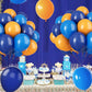 Paready Blue And Orange Balloons, 30 Pcs 12 Inch Orange Navy Blue Latex Balloons With Ribbons For Boys Birthday Baby Shower Comp