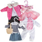 Dress Along Dolly Pink Full-Outfit Hanger 24Pk For American 18' Doll Clothes- Hold Your Tops & Bottoms Together Including Dresses, Pants, Shirts, Skirts, & Accessories- Perfect Girl Gift Set