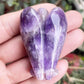 Fekuar Natural Amethyst Guardian Angel Statue, Hand-Carved Healing Crystal Pocket Figurines Decoration 2 Inches