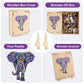 Qiuenisray Wooden Jigsaw Puzzles-Elephant,200Pcs,12.4X11.4In,Medium,Wooden Puzzles For Adults,Unique Shape Animal Adult Puzzles,