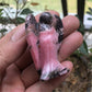 Fekuar Natural Rhodonite Guardian Angel Statue, Hand-Carved Healing Crystal Pocket Figurines Decoration 2 Inches