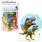 OuMuaMua Dinosaur Toys Set - 6 Plastic Figures (T-Rex, Stegosaurus) - 7 Inch Size - Mixed Colors - Ideal for Kids Educational Play