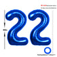 40 Inch Number 22 Balloon Blue Jumbo Giant Big Large Number 22 Foil Mylar Blue Balloons 22Th Birthday Party Anniversary Decorati