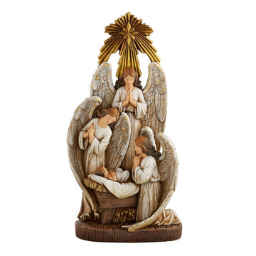 Avalon Gallery Cbc Group Advent And Christmas Resin Figurine, 13-Inch, Angels In Adoration