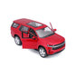 2021 Chevrolet Tahoe Red Metallic With Sunroof 1/24 Diecast Model Car By Maisto