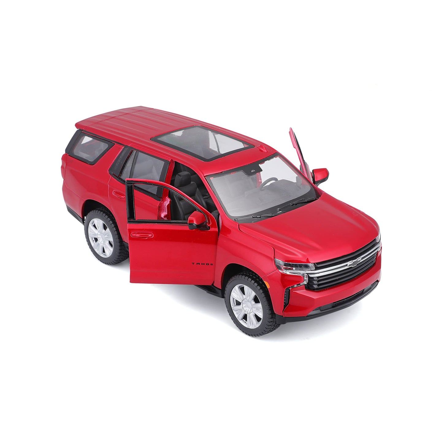 2021 Chevrolet Tahoe Red Metallic With Sunroof 1/24 Diecast Model Car By Maisto