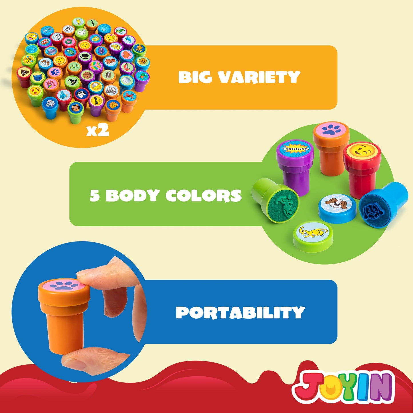 JOYIN 100PCS Assorted Stamps for Kids Self-Ink for Party Favor, Teacher Stamps, Kids Treasure Box, Prize for Classroom, Easter E