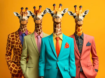 Cross & Glory - The Fab Four Giraffes - 1000 Piece Jigsaw Puzzle for mature-themeds | Unique Artwork Jigsaw Puzzles | Fun | Challenging Brain Teaser