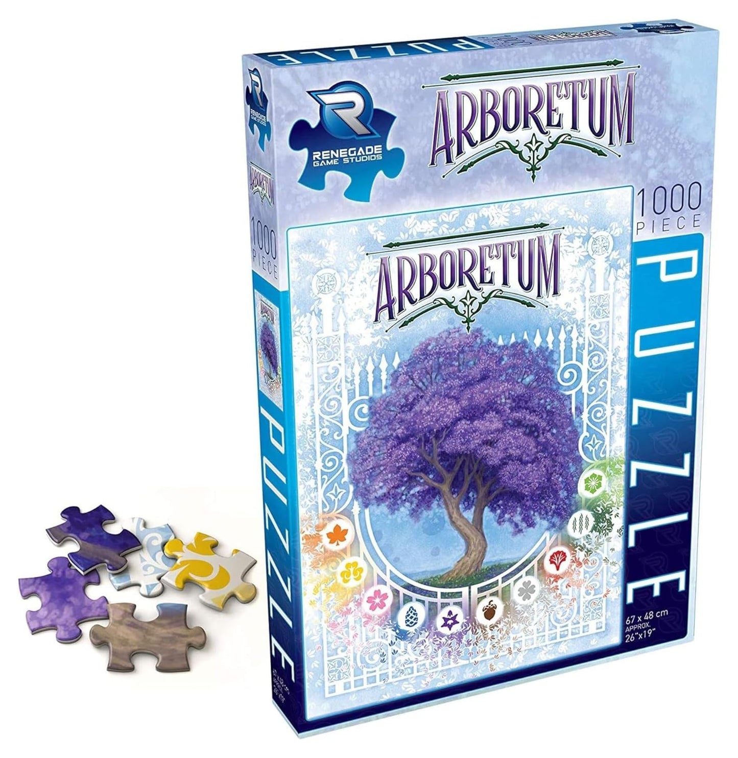 Renegade Game Studios 1000 Piece Jigsaw Puzzle - Arboretum, 26 X 19 Inches, Features Art From The Critically Acclaimed Card Game, Arboretum, Age 10 & Up (Rgs2151)