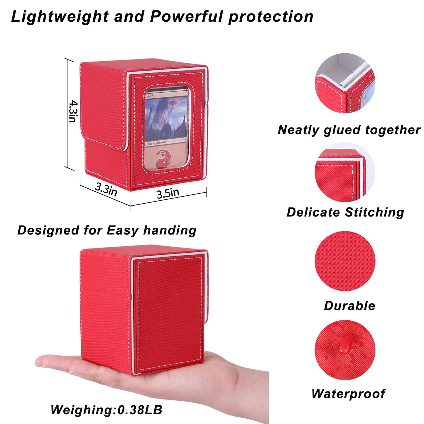 Afiing Mtg Deck Box For Commander Display,Card Deck Box Fits 60+ Double Sleeved Cards Or 100+Single Sleeved Cards, Magic Command
