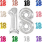 18 Balloon Number, Silver Number 18Th Birthday Balloons 40 Inch, 18 Years Old Silver Birthday Decorations For Boys Girls, 18Th A