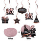 LINGTEER Happy 95th Birthday Rose Gold Swirls Streamers - Cheers to 95th Birthday 95 Years Old Bday Party Hanging Decorations.