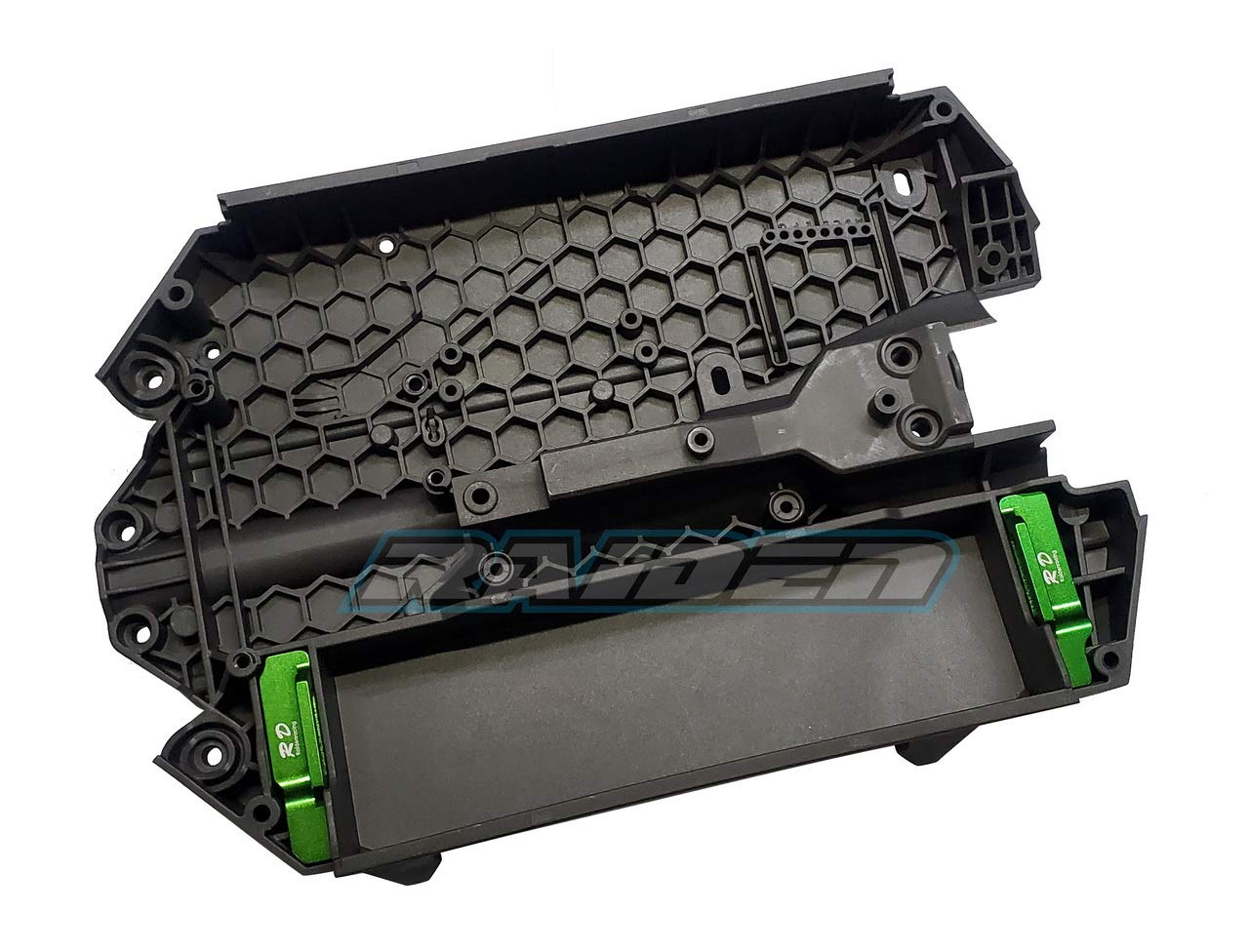 Raidenracing Aluminium Alloy Tall Battery Holder Mount for Traxxas 1/10 MAXX - Medium, Green, Model 153912002597G