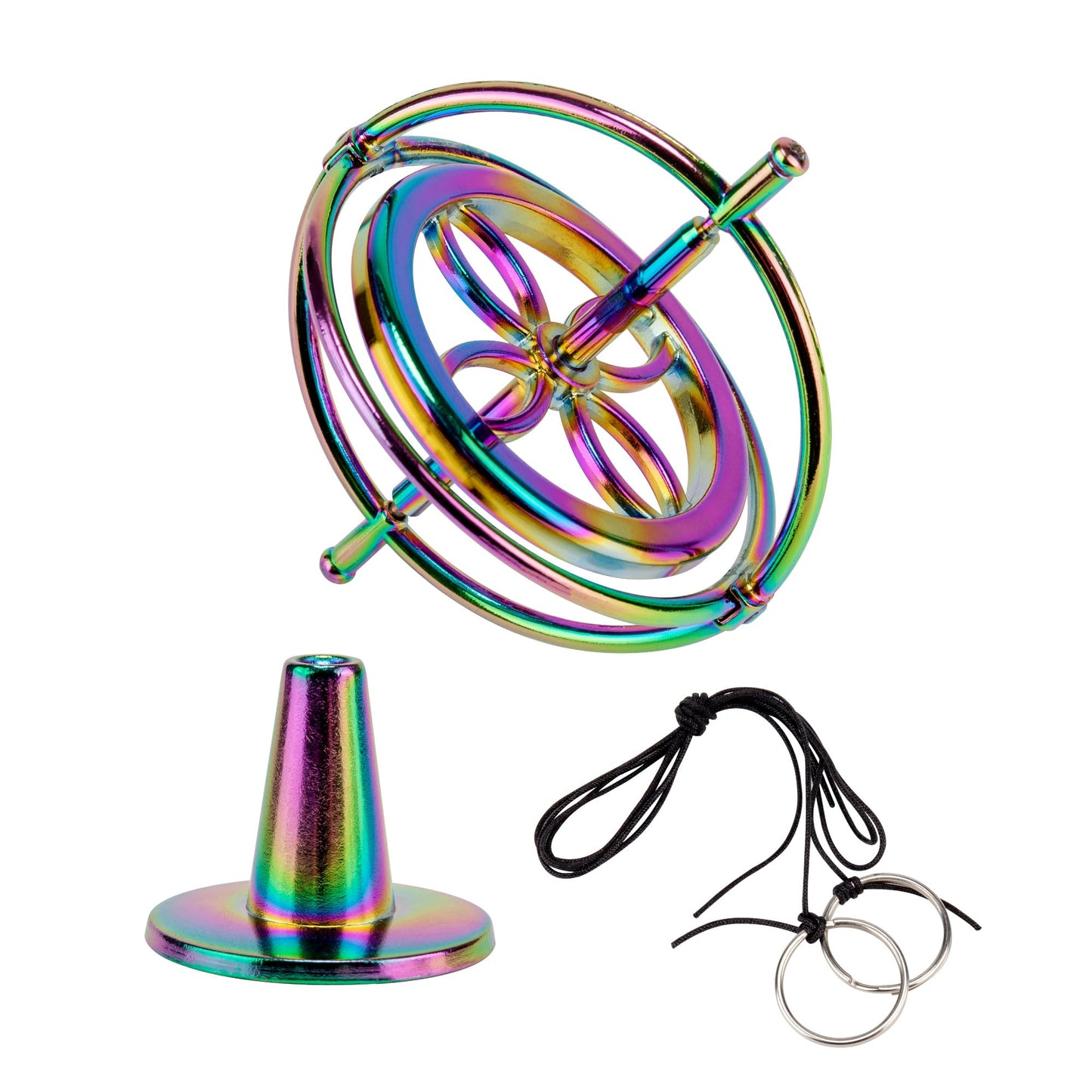 QLKUNLA Gyroscope Toy - Metal Anti-Gravity Rotating Desk Toy, Small, Bright Colorful Shades, Model QL-110