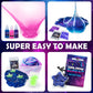 Original Stationery 22-Pieces Mini Galaxy Slime Kit, Make Your Own Galactic Slime With Glitter And Glow In The Dark Powder, Crea