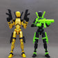 Altuco T13 Action Figure With Lots Of Accessories,3D Printed Multi-Jointed Titan13 Figure,Gold Dummy 13 Desktop Decorative Toy