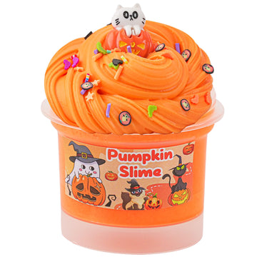 Pumpkin Orange Butter Slime, Super Soft And Non-Sticky Premade Slime, Slime Party Favors For Kids, Slime Sensory Toys For Birthd