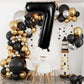 Large Black Number 7 Balloons, 40 Inch Foil Balloons, Giant Number Balloons For Women/Men Birthday Party Anniversary Celebration