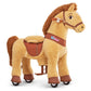 Ponycycle Kids Ride On Horse Toys Plush Interactive Riding Horse Ride For Toddlers 3-5 Walking Rocking Horse With Wheels, No Battery Or Electricity, Giddy Up Riding Toys Light Brown E336