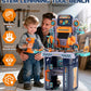 Lehoo Castle Kids Tool Bench, 32.5" Tall, Orange, Plastic, Model TT-006, Toddler Tool Set with Electric Drill, Pretend Play Toys for Ages 3-5