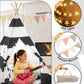 Teepee Tent For Kids, Xiaowantong Kids Teepee Tent With Padded Mat, Lights, Carry Bag, Natural Cotton Canvas Toddler Play Tent Indoor, Washable Foldable Teepee Tent For Girls & Boys Outdoor