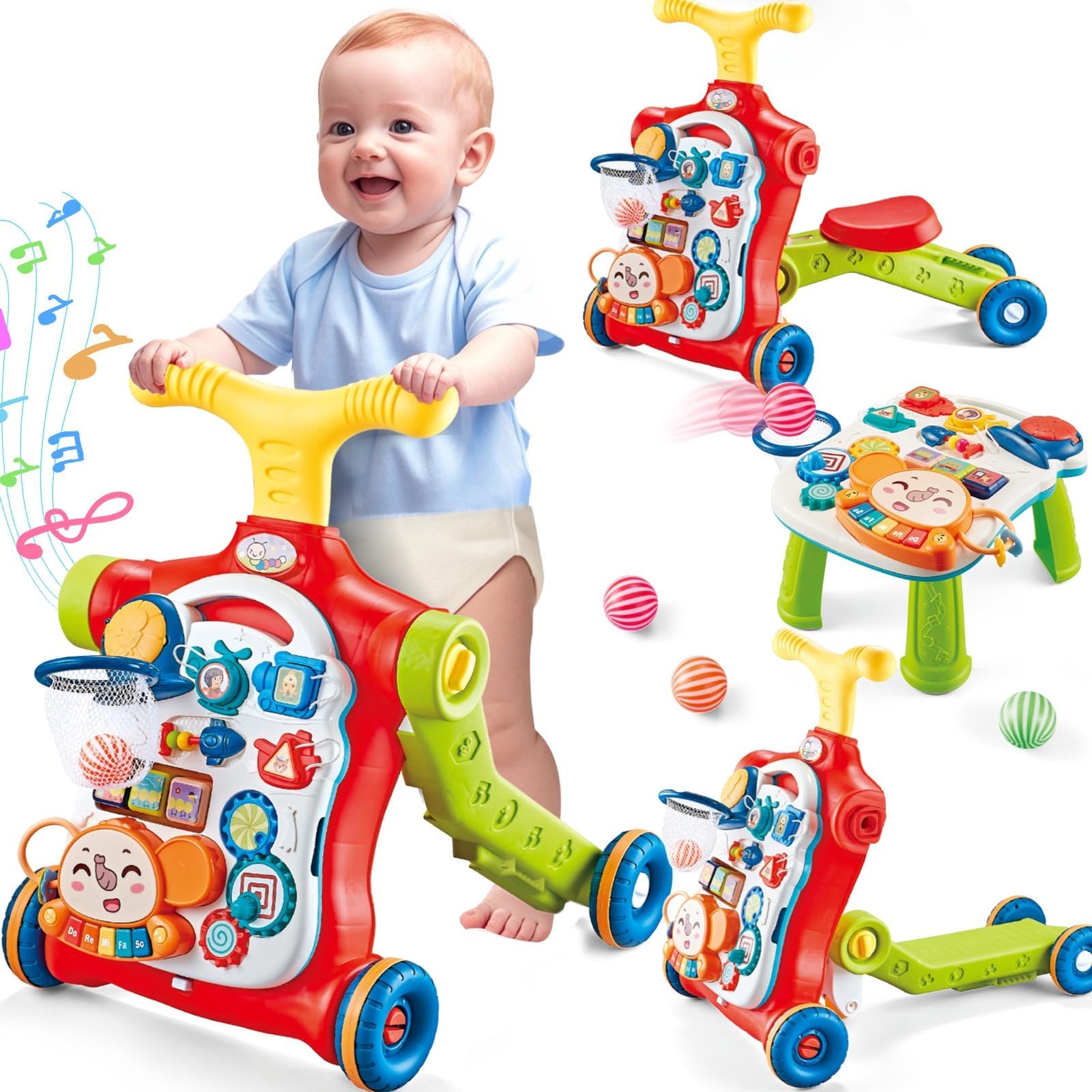 Auntyfey Baby Walker, 5 In 1 Push Walker Baby, Baby Walking Toy, Baby Walkers For Girls, Baby Push Toy Walker, Walker Baby Girl