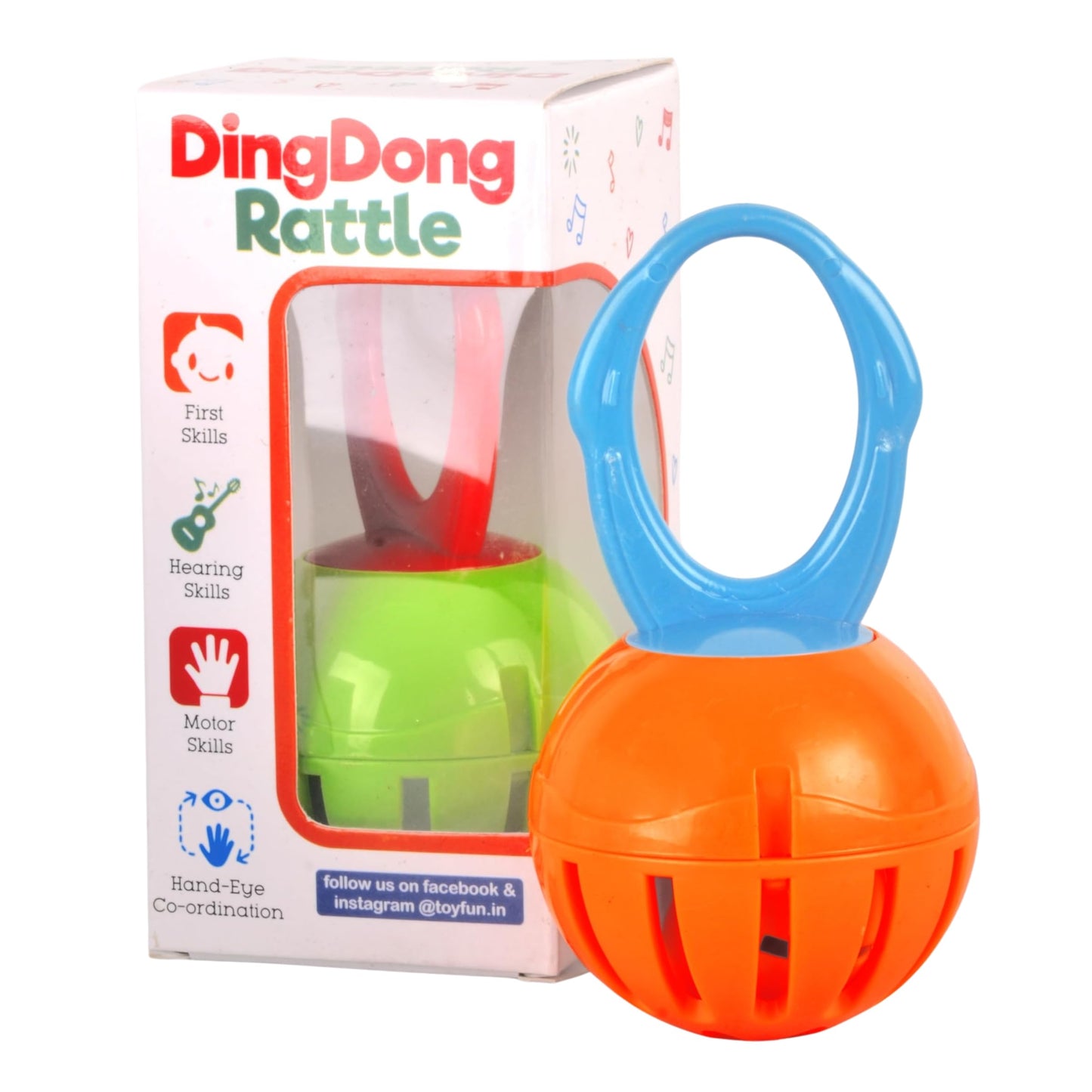 Toy Fun Rattle Musical Ding Dong, Baby Developmental Toys, Sensory Shake Toys For Infatnts Babies And Newborn, Multicolor
