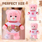 Deekin Get Well Soon Gifts for Kids Injured Recovery Bear Stuffed Animal Gifts Bear for Kids mature-themed with Broken Arm After Surgery Soft Bandage Plush 10 Inches (Pink Leg Injury)