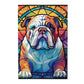 English Bulldog Dogs Lovers Stained Colorful Glass 1000 Pieces Art Painting Wooden Puzzle For Kids Adults, Birthday Mother'S Fat