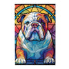 English Bulldog Dogs Lovers Stained Colorful Glass 1000 Pieces Art Painting Wooden Puzzle For Kids Adults, Birthday Mother'S Fat