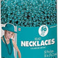 Vibrant Turquoise Bead Plastic Necklaces (30'') - Pack of 50 - Perfect for Events, Fashion & DIY