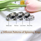 Luckyamor Spinner Ring, Fidget Anxiety Ring Stainless Steel Moon Star Ring For Women Men Size 6-10, 4 Uk, Non-Precious Metal, No