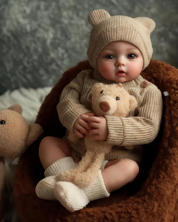 Babeside Reborn Baby Dolls, 17Inch Soft Cloth Body Realistic Baby Doll W/Painted Hair And Open Eye Reborn Toddler Doll For Girls