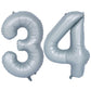 40 In Matte Gray Number Balloons Helium Foil Mylar Balloon Birthday Party Banquet Decoration 34
