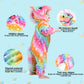 Lolanta Baby Girls Halloween Costumes, Infant Flannel Romper, Toddlers Fleece Hooded Jumpsuit, Cute Colorful Bodysuit (Rainbow, 24-30 Months)