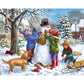 Bits And Pieces – Large 300 Piece Jigsaw Puzzle For Adults – Building A Snowman On A Snow Day - Winter Scene Jigsaw Puzzle By Artist Liz Goodrick - Dillon, Completed Puzzle Size: 18' X 24'