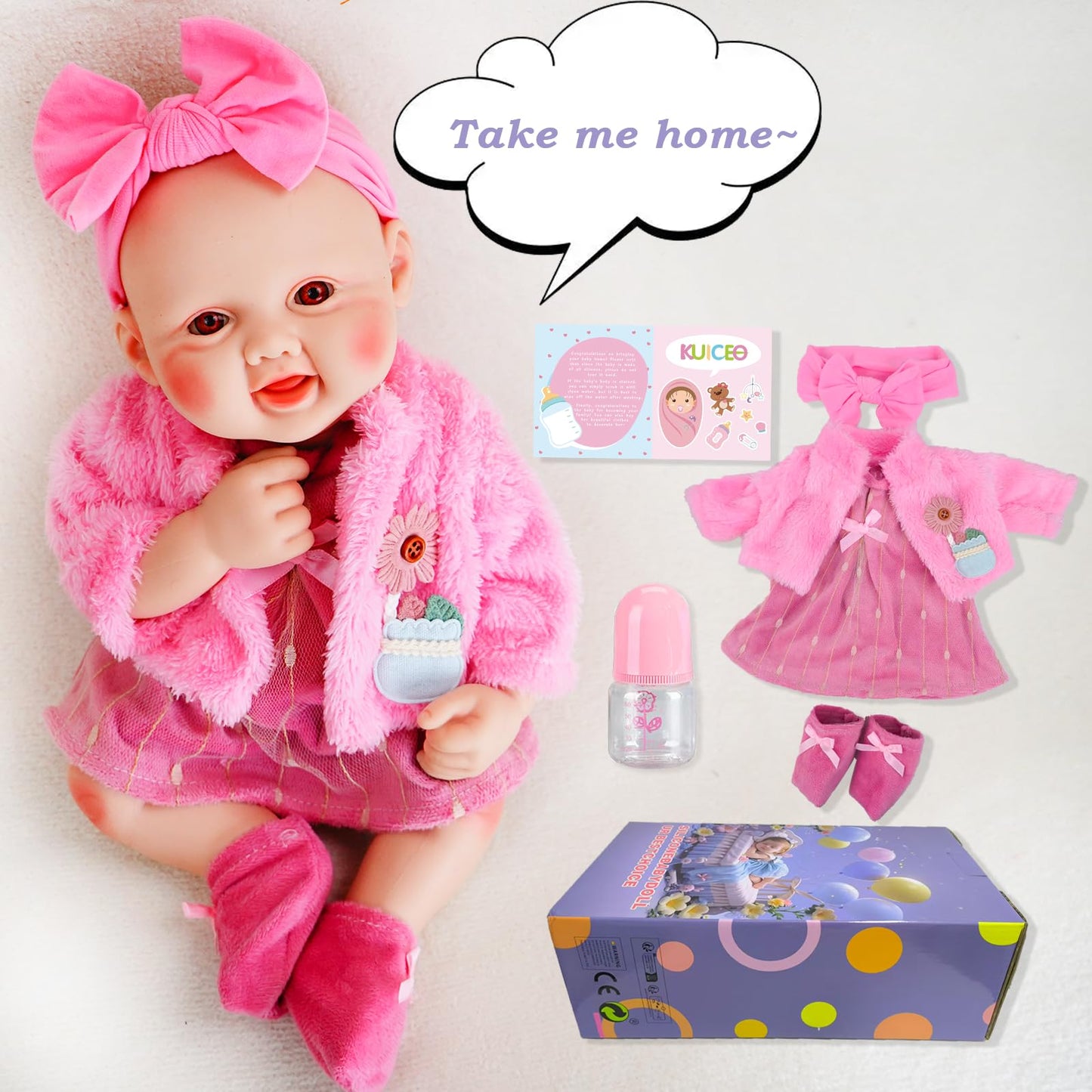 Kuiceo Reborn Baby Dolls That Lifelike -16 Inch Full Body Silicone Sleeping Baby Girl Handmade Face Realistic Body Details For C
