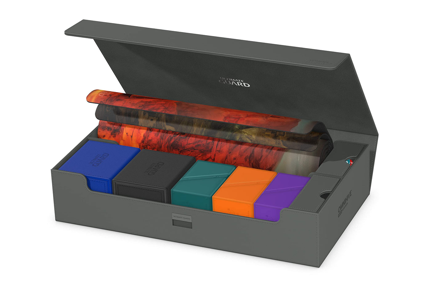 Ultimate Guard Omnihive 1000+, Deck Case For 1000 Double-Sleeved Tcg Cards + 2 Removable Trays, Grey, Magnetic Closure & Microfiber Inner Lining